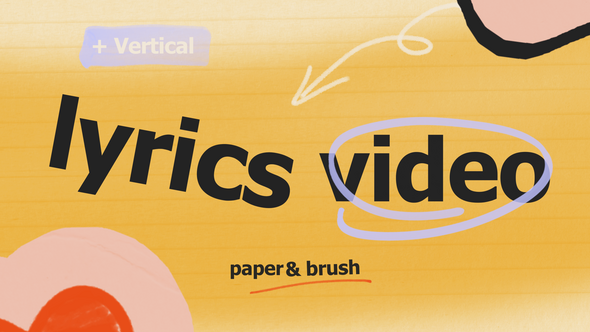 Paper Brush Lyric Template Titles template preview