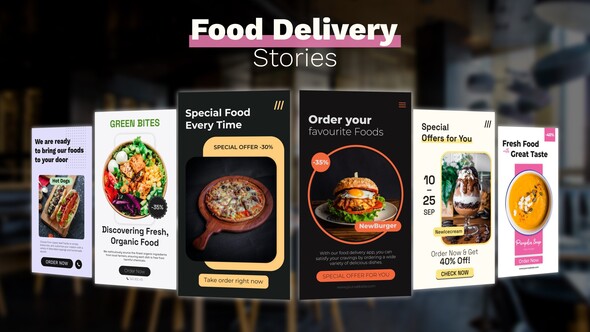 Food Delivery Stories Product Promo template preview