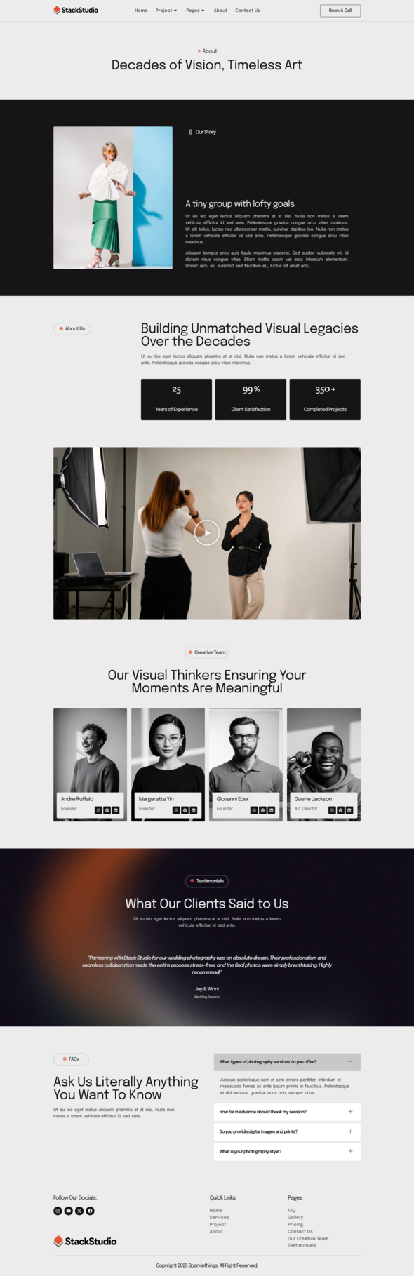 StackStudio - A Minimalist Photography Studio & Portfolio Elementor Kit