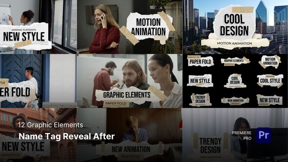 Graphic Elements - Name Tag Reveal After Premiere Pro Templates Premiere Pro template preview