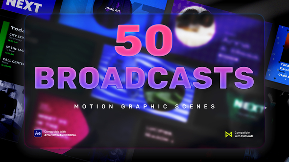 50 Broadcast Scenes | After Effects broadcast-packages template preview