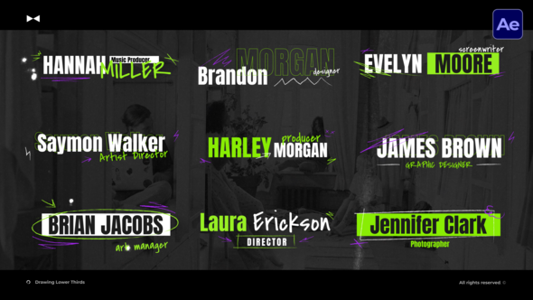 Drawing Lower Thirds  AE Elements template preview