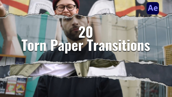 Torn Paper Transitions broadcast-packages template preview