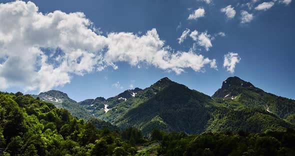 Timelapse of Krasnodar Region Ski Resort Krasnaya Polyana Red Glade Sochi Russia a Clear Sunny alt
