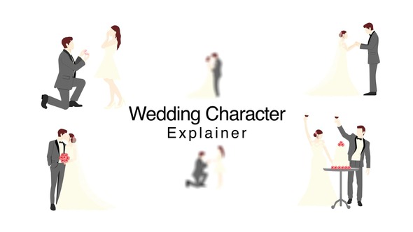 Wedding Character Explainer Elements template preview