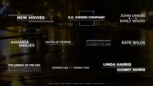 Modern Titles Pack Titles template preview