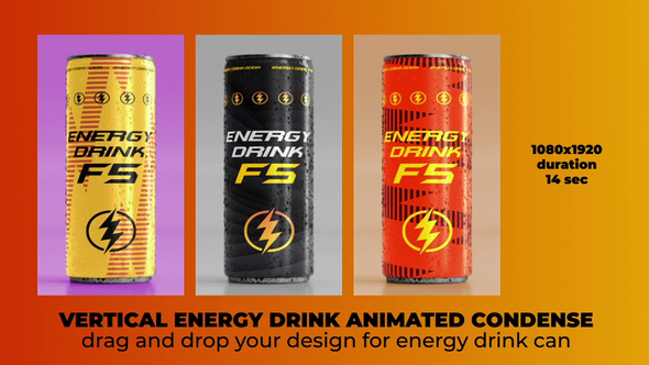 Vertical Energy Drink Animated Condense Product Promo template preview