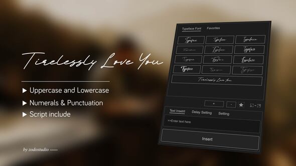 Animated Typeface - Tirelessly Love You Titles template preview