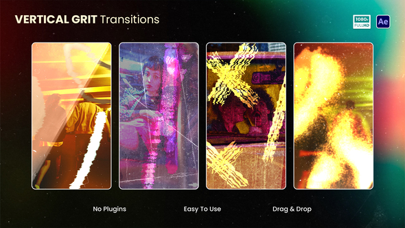 Vertical Grit Transitions Elements template preview