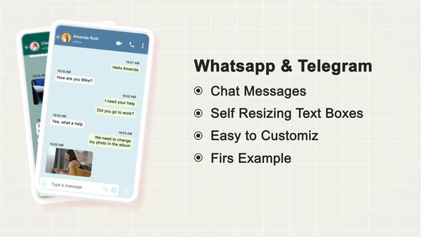Chat Messages  | Whatsapp & Telegram Elements template preview