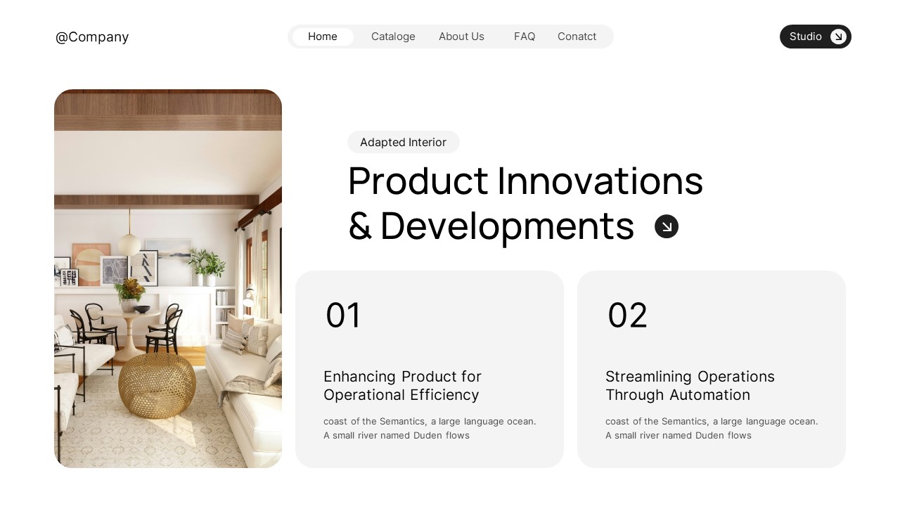 Black White Modern Interior Minimalist Presentation PowerPoint ...