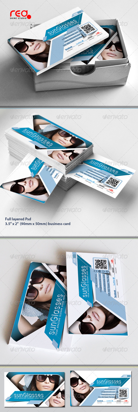 SunGlasses Fashion Store Business Card Set - Industry Specific Business Cards