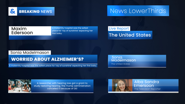 News LowerThirds Titles template preview