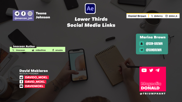 Lower Thirds - Social Media Links Elements template preview