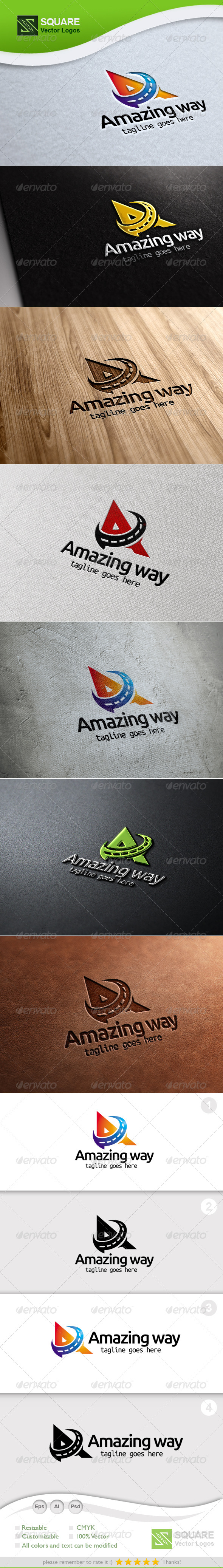 A, Way Vector Logo Template - Letters Logo Templates