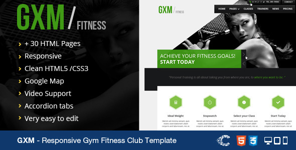 GXM-Responsive Gym Fitness - ThemeForest 3886073