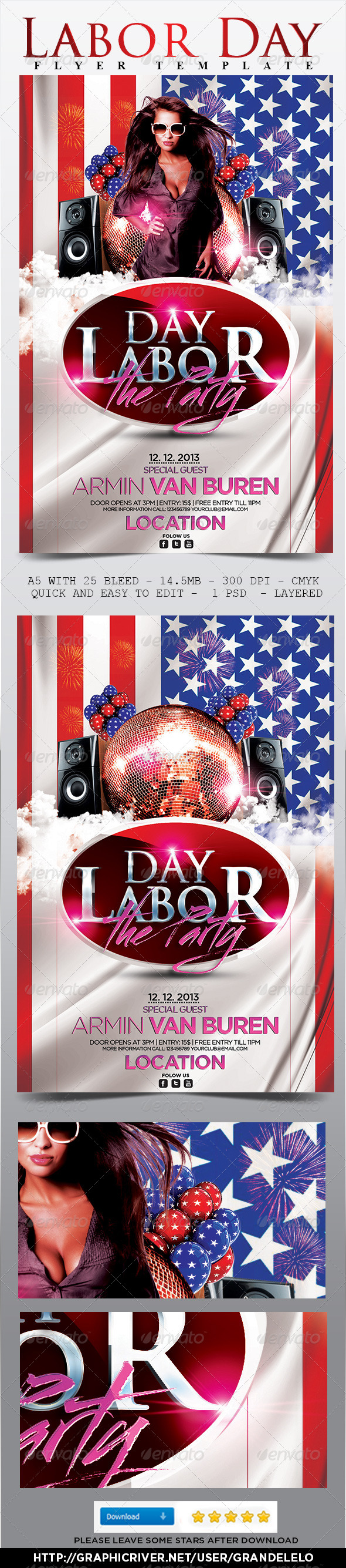 labor day flyer graphics