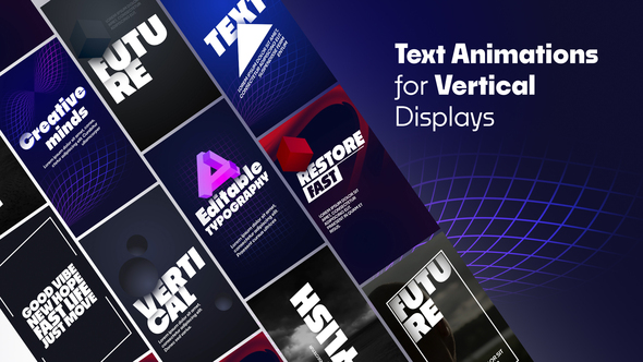 Vertical Text Animations Titles template preview