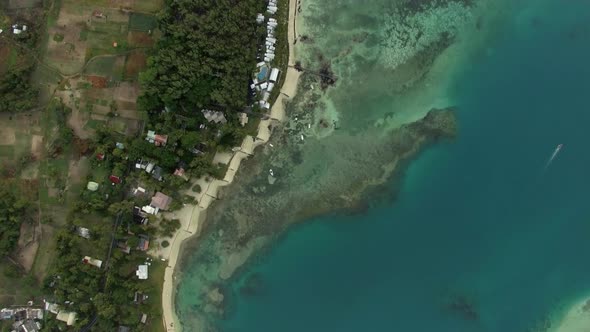 Aerial Bird Eye View of Coast with Sand Beach and Transparent Water of Indian Ocean, Mauriticus alt