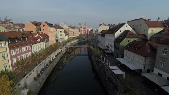 Aerial view of Ljubljanica River alt