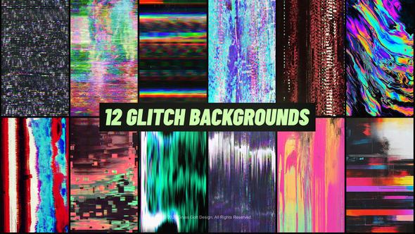 Vertical Glitch Backgrounds Elements template preview