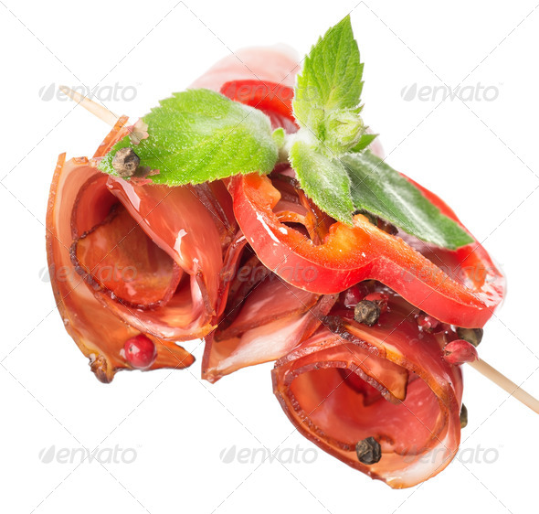Canape with bacon rolls - Stock Photo - Images