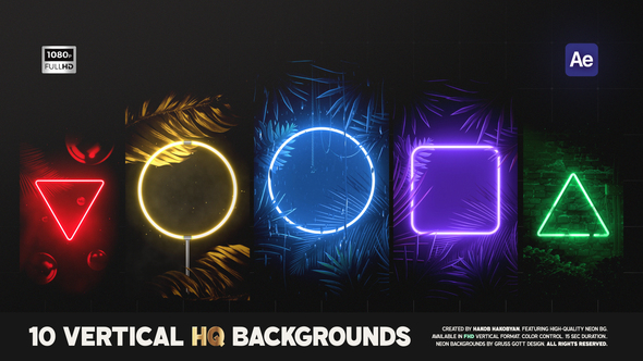 Vertical Neon Backgrounds Elements template preview