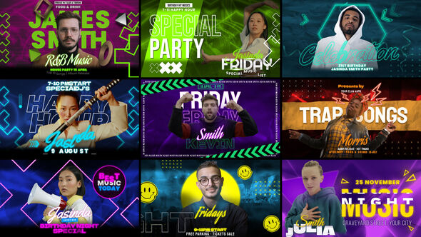 Hype Rush Freeze Frame Elements template preview