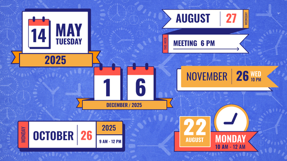 Calendar Date Time Reminder Lower Thirds 2 Titles template preview