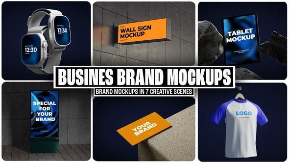 Minimal Business Mockups – Logo, Card & Brand Identity Templates Product Promo template preview