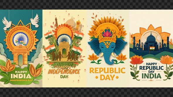 Indian Festive PaperCut – Intros and Elements Openers template preview