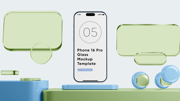 Glass Phone 16 Pro App Preview Screen Template Product Promo template preview