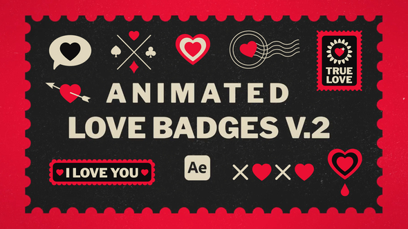 Animated Love Badges V.2 Elements template preview
