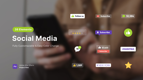 Social Media Elements template preview
