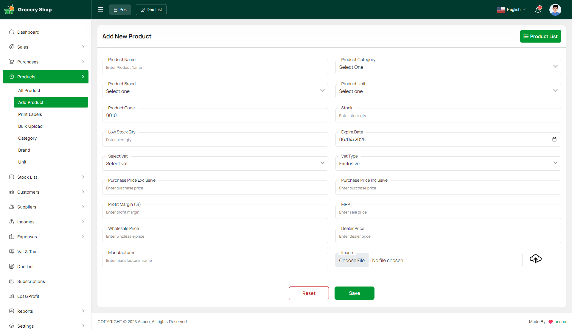 Grocery Shop - Web Add-on for Grocery Store SAAS by Acnoo | CodeCanyon