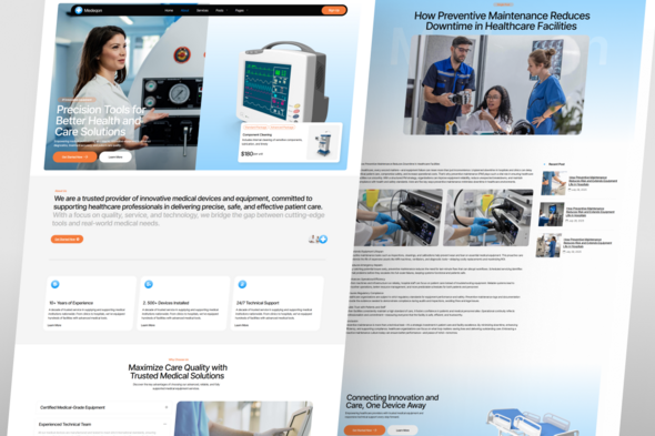 Medeqon ? Medical Devices & Equipment Service Elementor Template Kit
