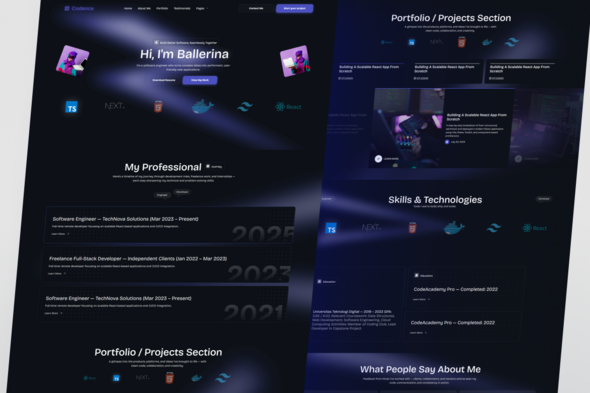 Codence ? Developer Software Engineer Portfolio Elementor Template Kit