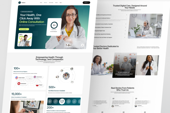 Healora ? Online Health Consultation SAAS Platform Elementor Template Kit