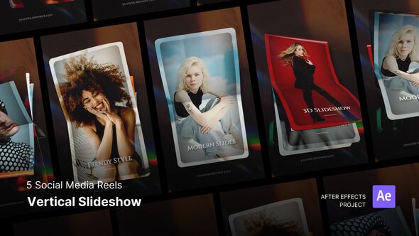 Reels - Vertical Slideshow After Effects Project Files Product Promo template preview