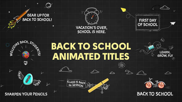 Back to School Animated Titles Titles template preview