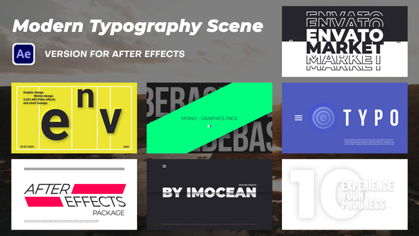 Modern Typography Scenes Video Displays template preview