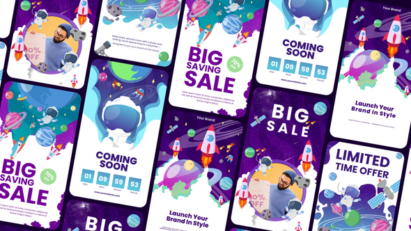 Space Theme Opener Promo Story Elements template preview