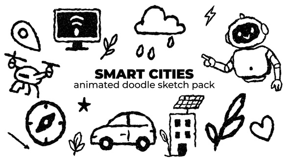 Smart Cities - Animated Doodle Sketch Pack Elements template preview