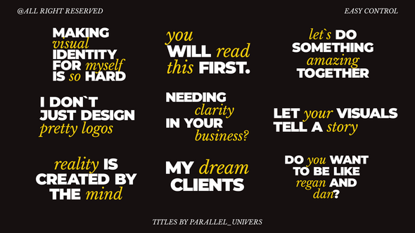 Modern Titles | AE Titles template preview