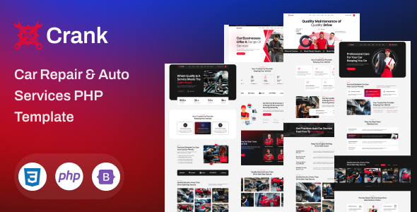Crank – Car Repair & Auto Services PHP Template