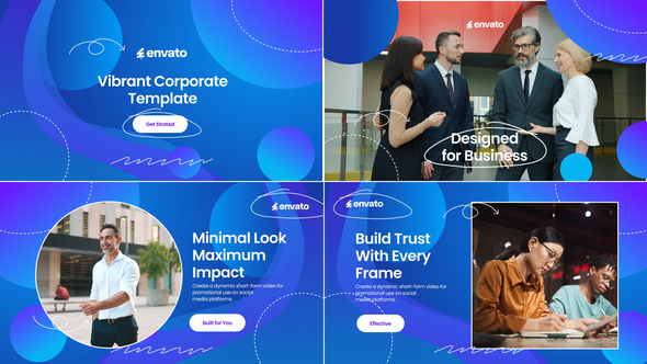 Vibrant Corporate Slideshow Video Displays template preview