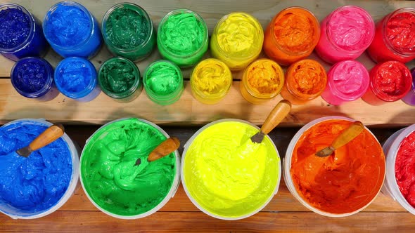 Top View Rainbow Colors Of Plastisol Ink 2 alt