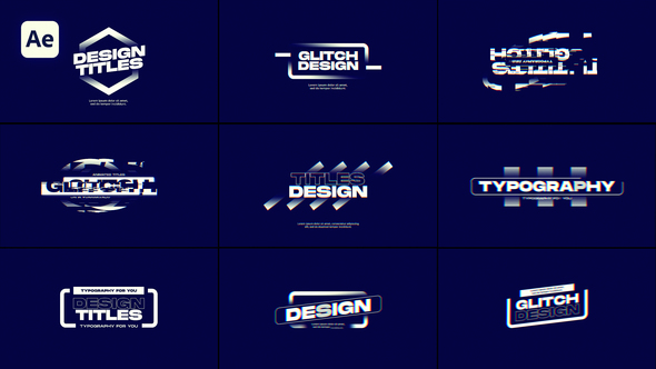 Glitch Titles Titles template preview