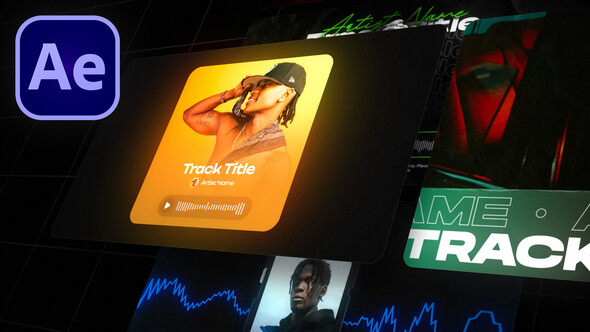 YouTube audio visualizer template pack for After Effects - Hype Product Promo template preview