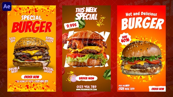 Burger Instagram Reels Product Promo template preview